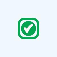 Check mark green line icons. Vector illustration. - Vector