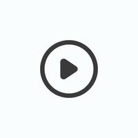 Play button icon in trendy flat style isolated on grey background. Play symbol for your web site design, logo, app, UI. Vector illustration