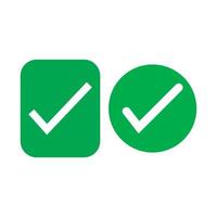 Check mark green line icons. Vector illustration. - Vector