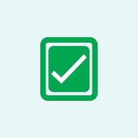 Check mark green line icons. Vector illustration. - Vector