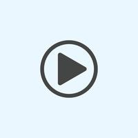 Play button icon in trendy flat style isolated on grey background. Play symbol for your web site design, logo, app, UI. Vector illustration