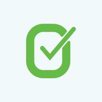 Check mark green line icons. Vector illustration. - Vector