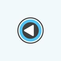 Play button icon in trendy flat style isolated on grey background. Play symbol for your web site design, logo, app, UI. Vector illustration