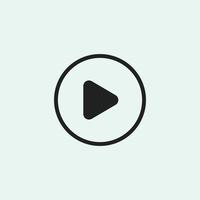 Play button icon in trendy flat style isolated on grey background. Play symbol for your web site design, logo, app, UI. Vector illustration