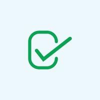 Check mark green line icons. Vector illustration. - Vector