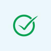 Check mark green line icons. Vector illustration. - Vector