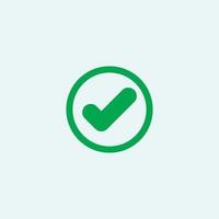 Check mark green line icons. Vector illustration. - Vector