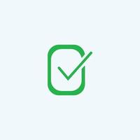 Check mark green line icons. Vector illustration. - Vector