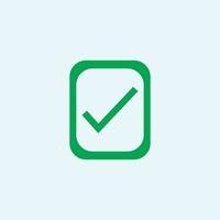 Check mark green line icons. Vector illustration. - Vector