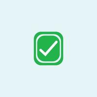 Check mark green line icons. Vector illustration. - Vector