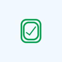 Check mark green line icons. Vector illustration. - Vector