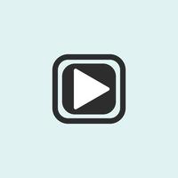 Play button icon in trendy flat style isolated on grey background. Play symbol for your web site design, logo, app, UI. Vector illustration