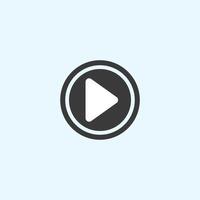 Play button icon in trendy flat style isolated on grey background. Play symbol for your web site design, logo, app, UI. Vector illustration