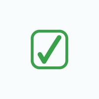 Check mark green line icons. Vector illustration. - Vector