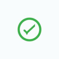 Check mark green line icons. Vector illustration. - Vector
