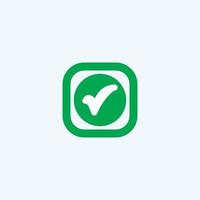 Check mark green line icons. Vector illustration. - Vector