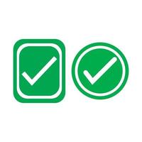 Check mark green line icons. Vector illustration. - Vector