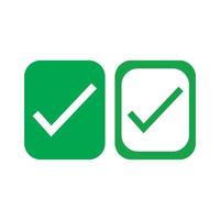 Check mark green line icons. Vector illustration. - Vector
