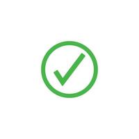 Check mark green line icons. Vector illustration. - Vector