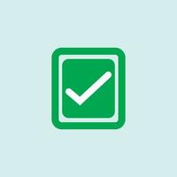 Check mark green line icons. Vector illustration. - Vector