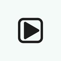 Play button icon in trendy flat style isolated on grey background. Play symbol for your web site design, logo, app, UI. Vector illustration