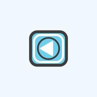 Play button icon in trendy flat style isolated on grey background. Play symbol for your web site design, logo, app, UI. Vector illustration