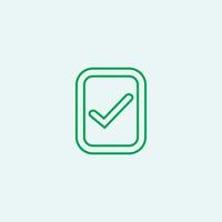 Check mark green line icons. Vector illustration. - Vector