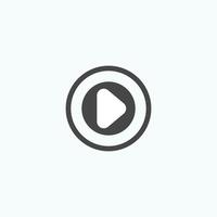 Play button icon in trendy flat style isolated on grey background. Play symbol for your web site design, logo, app, UI. Vector illustration