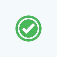 Check mark green line icons. Vector illustration. - Vector