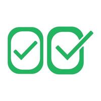 Check mark green line icons. Vector illustration. - Vector