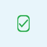 Check mark green line icons. Vector illustration. - Vector