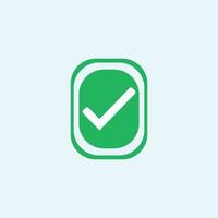 Check mark green line icons. Vector illustration. - Vector