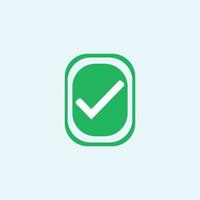 Check mark green line icons. Vector illustration. - Vector