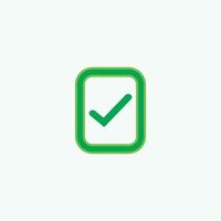 Check mark green line icons. Vector illustration. - Vector