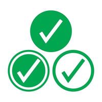 Check mark green line icons. Vector illustration. - Vector