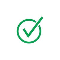 Check mark green line icons. Vector illustration. - Vector