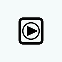 Play button icon in trendy flat style isolated on grey background. Play symbol for your web site design, logo, app, UI. Vector illustration