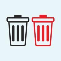 Delete icon vector, Trash can, bin, Garbage sign isolated. Trendy Flat style for graphic design, Web site, UI. - Vector