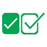 Check mark green line icons. Vector illustration. - Vector