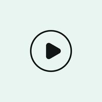Play button icon in trendy flat style isolated on grey background. Play symbol for your web site design, logo, app, UI. Vector illustration