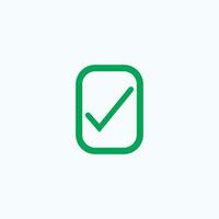 Check mark green line icons. Vector illustration. - Vector