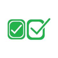 Check mark green line icons. Vector illustration. - Vector