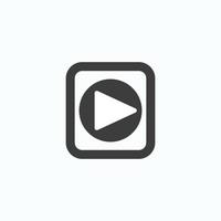 Play button icon in trendy flat style isolated on grey background. Play symbol for your web site design, logo, app, UI. Vector illustration