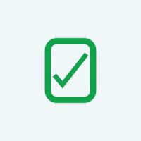 Check mark green line icons. Vector illustration. - Vector