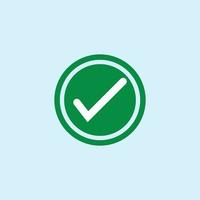 Check mark green line icons. Vector illustration. - Vector