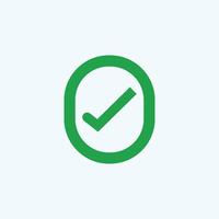 Check mark green line icons. Vector illustration. - Vector