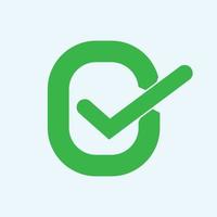 Check mark green line icons. Vector illustration. - Vector