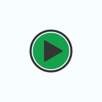 Play button icon in trendy flat style isolated on grey background. Play symbol for your web site design, logo, app, UI. Vector illustration