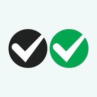 Check mark green line icons. Vector illustration. - Vector