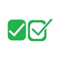 Check mark green line icons. Vector illustration. - Vector